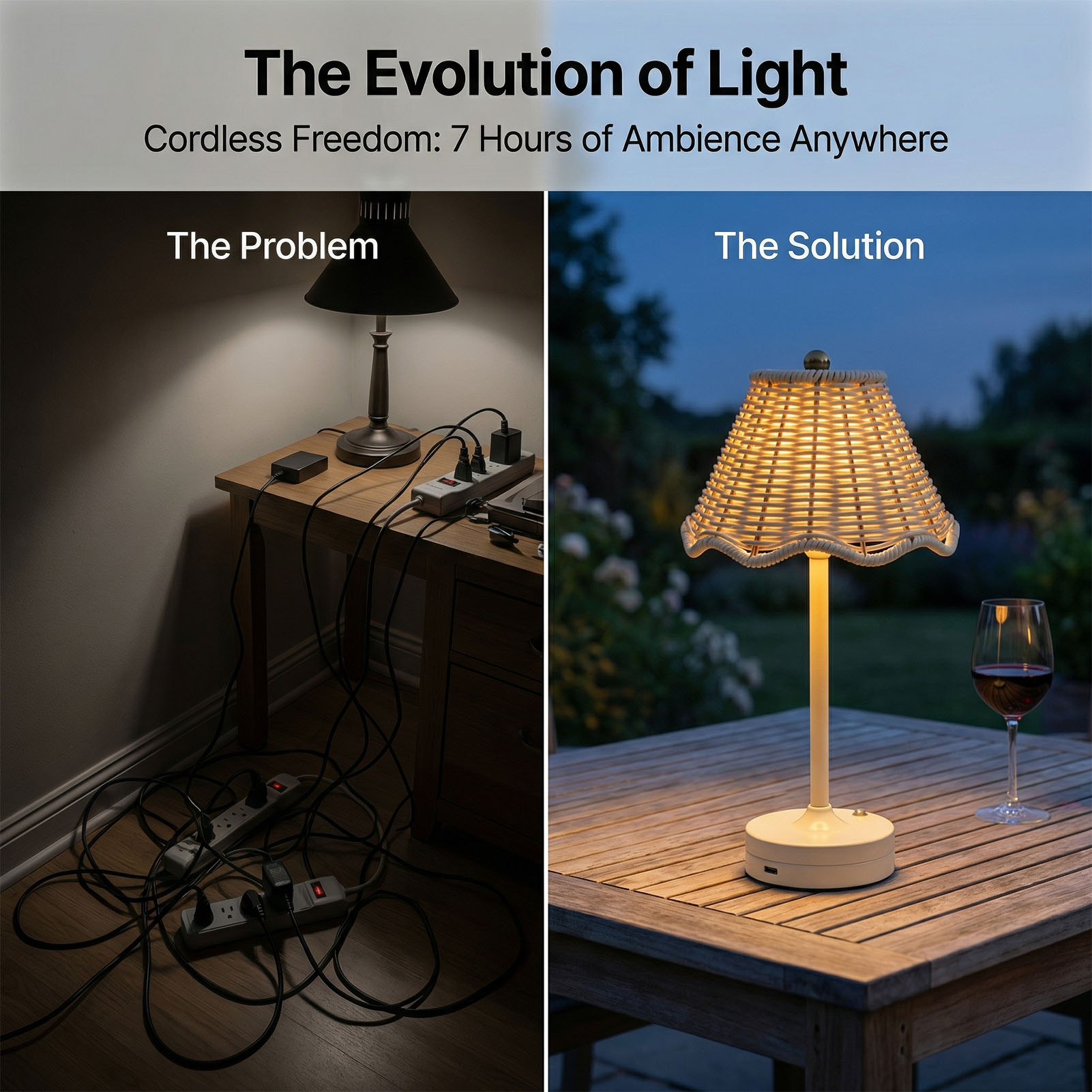 LED Vintage Rattan Table Lamp  - Outdoor Furniture Rh 리뷰 및 가격