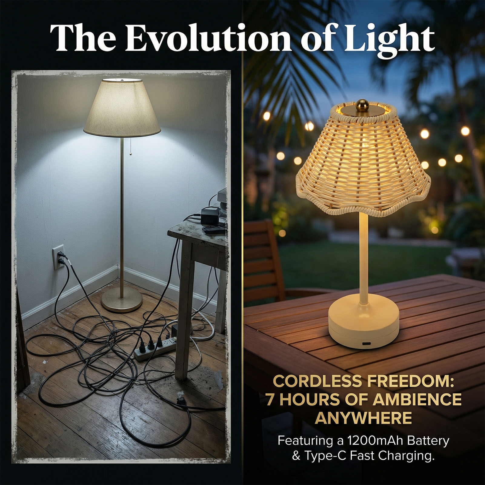 LED Vintage Rattan Table Lamp  - Outdoor Furniture Rh 리뷰 및 가격