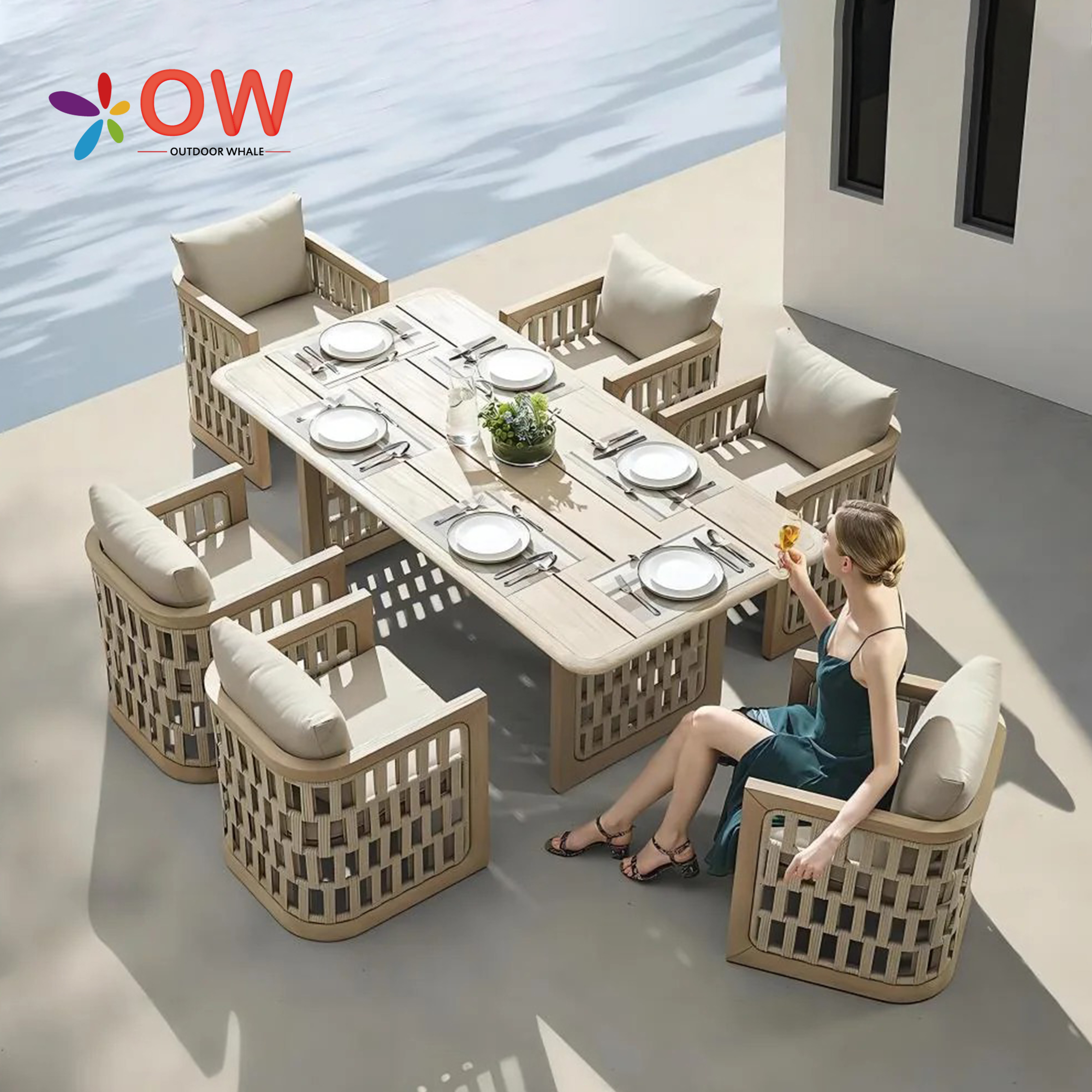 Modern Dining Table Set For Ho - Outdoor Furniture Teak Wood 리뷰 및 가격