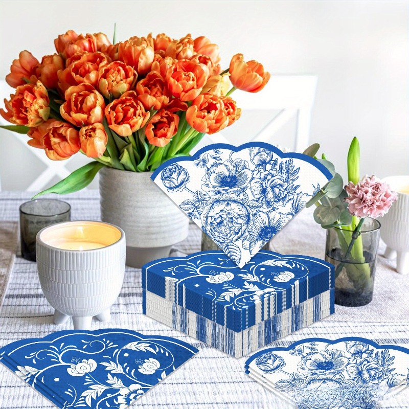 Vintage Blue Flowers Paper Nap - Outdoor Furniture Vintage 리뷰 및 가격
