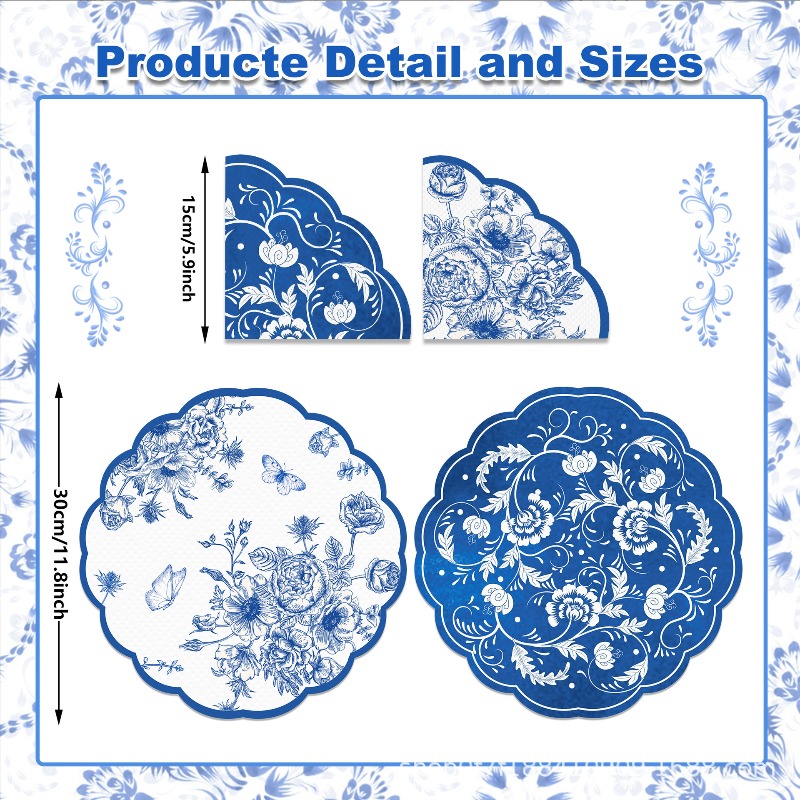 Vintage Blue Flowers Paper Nap - Outdoor Furniture Vintage 리뷰 및 가격