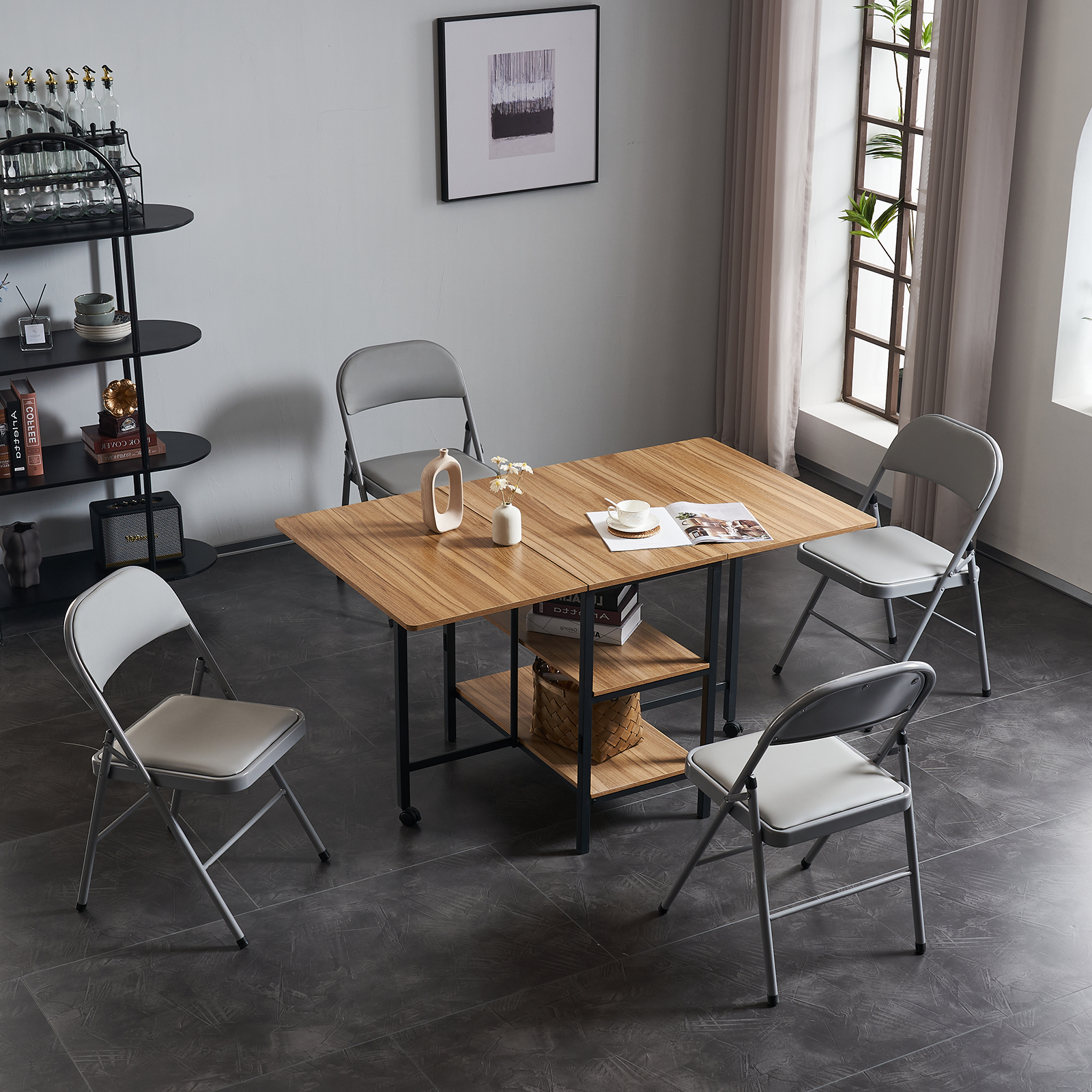 6pcs Elegant Foldable Iron & P - Outdoor Furniture Exhibition 리뷰 및 가격