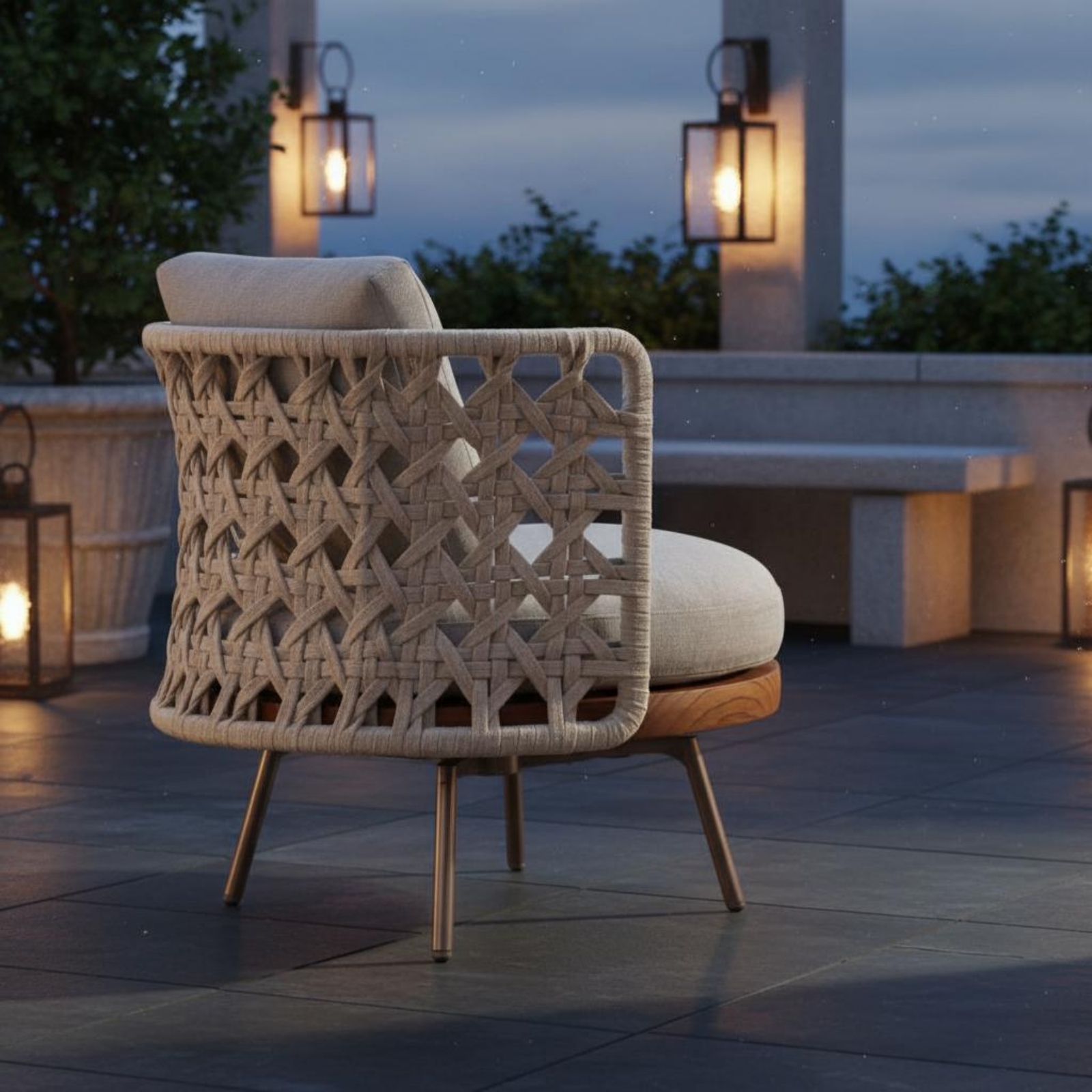 3 Pieces Teak Armchair Nordic  - Outdoor Furniture Metal Chairs 리뷰 및 가격