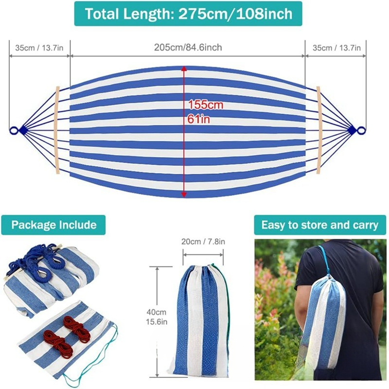 Canvas Hammock Anti-Roll Doubl - Outdoor Furniture Teak Wood 리뷰 및 가격