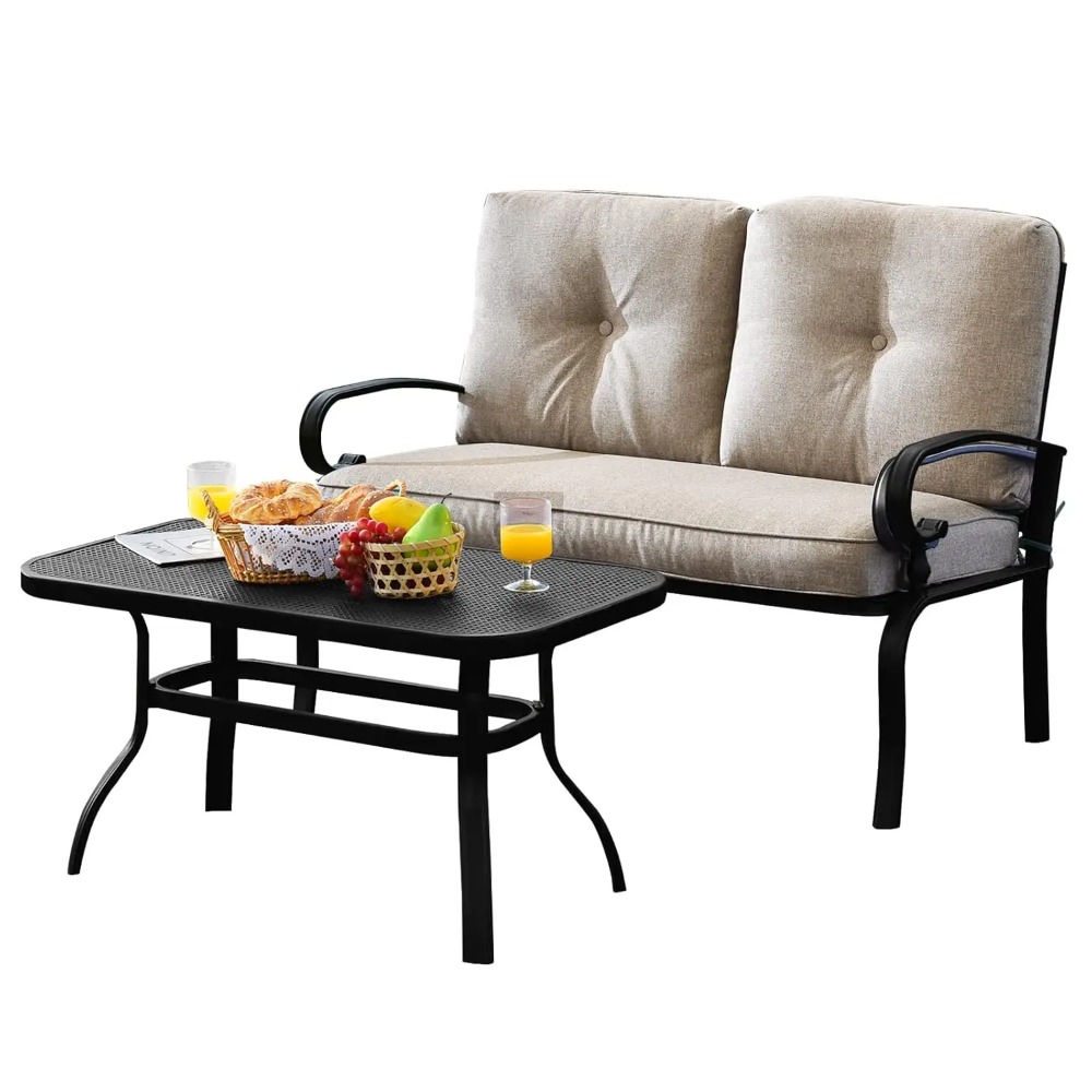 Patio Loveseat with Table Set, - Outdoor Furniture Loveseat 리뷰 및 가격