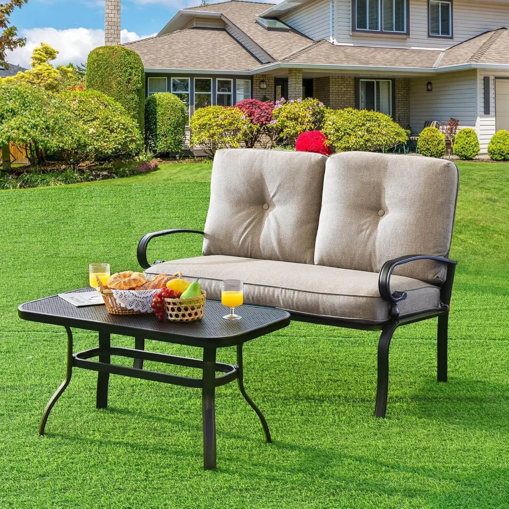 Patio Loveseat with Table Set, - Outdoor Furniture Loveseat 리뷰 및 가격
