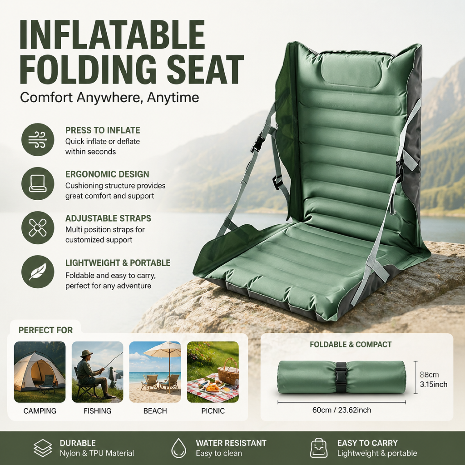 Inflatable Folding Seat Cushio - Outdoor Furniture Cushion 리뷰 및 가격